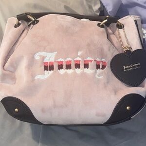 Juicy Couture Light Pink and Black Shoulder Bag